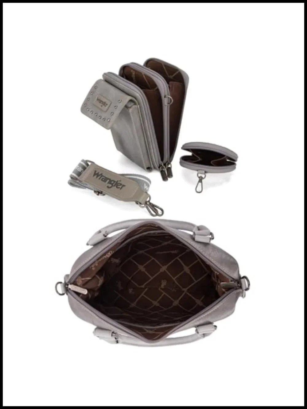 Vegan Leather Doctor Bag 3-Piece Set with Cell Phone & Coin Purse